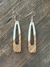 Wooden Drop Earrings - Oblong Open
