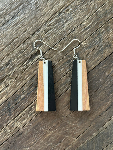 Wooden Drop Earrings - Trapeze