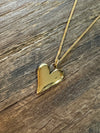 Elongated Heart Necklace 28"-32" Mini Curb Chain