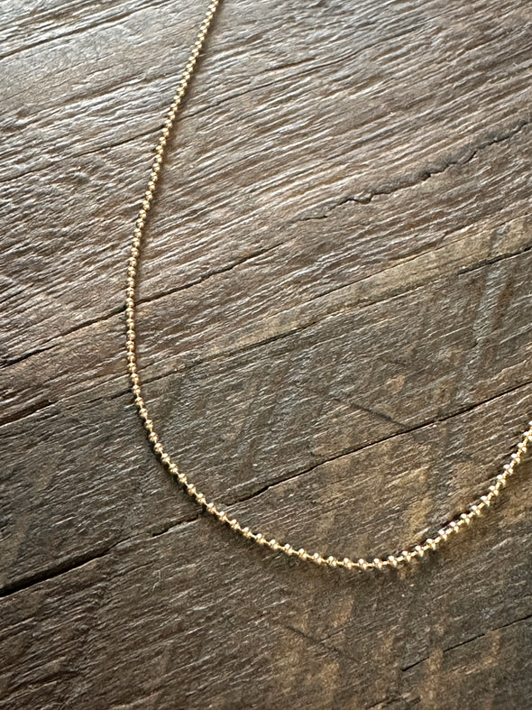 Mini 1mm Ball Chain Necklace 16"- 19" Adjustable 14k 1/20 Gold Filled or 925 Sterling Silver
