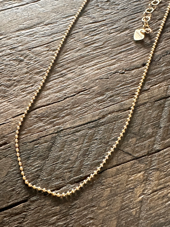 Mini 1mm Ball Chain Anklet 8.5"- 9.5" Adjustable 14k 1/20 Gold Filled or 925 Sterling Silver