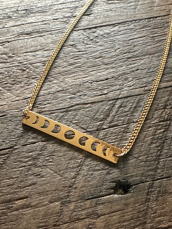 Moon Phase Bar 17” Necklace