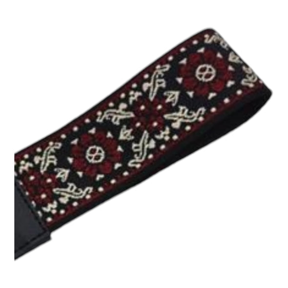 Embroidered Wristlet Strap Leather w/ Cell Tether Adapter