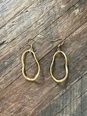 Raw Brass Asymmetrical Drop Earrings