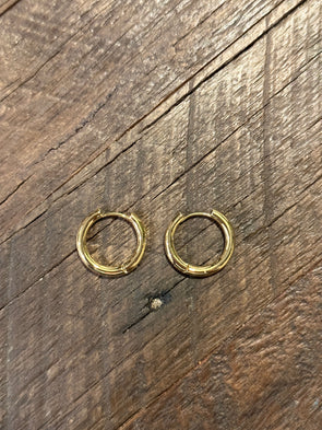 Huggie Chubby Hoop Earrings 18k Gold or 925 Sterling Silver Plated Brass