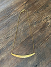 Raw Hammered Brass Lunar Bar Necklace 17"