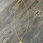 Curved Happy Face with CZ’s Pendant 18" 14k Gold Plated Brass
