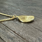 Curved Happy Face with CZ’s Pendant 18" 14k Gold Plated Brass