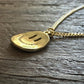 Curved Happy Face with CZ’s Pendant 18" 14k Gold Plated Brass