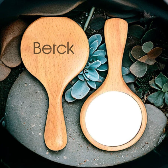 Berck Spa Beech Wood Mini Handheld Mirror PREORDER