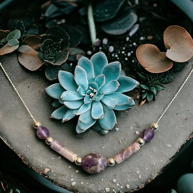 One-of-a-Kind Genuine Amethyst & Sterling Silver Necklace