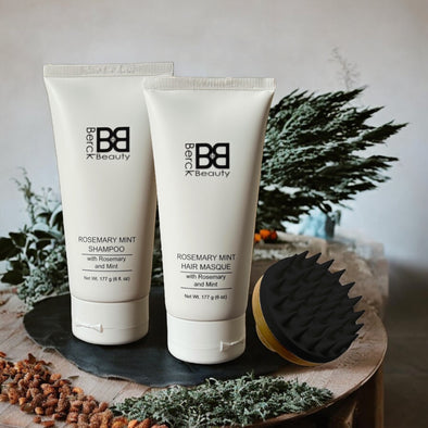 BB Rosemary Mint Shampoo, Masque & Scalp Massager Bundle