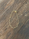 Dainty Heart Mini Curb Chain Bracelet 7" 14k Gold Plated