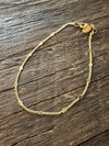 Dainty Heart Mini Curb Chain Bracelet 7" 14k Gold Plated