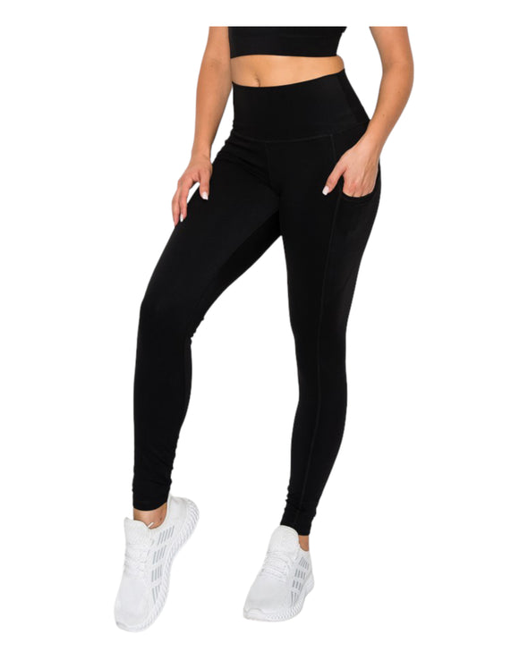 Activewear Buttery Soft High Rise Leggings with Pockets - Solid