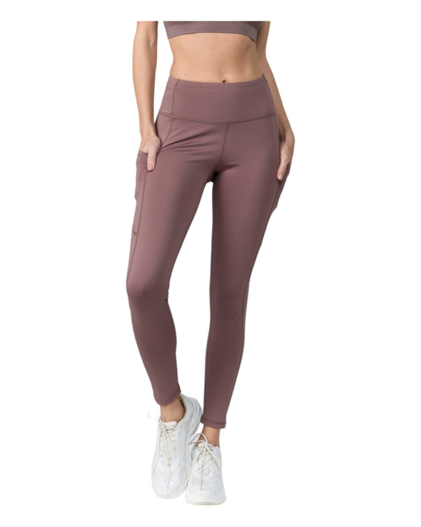 Activewear High Rise Leggings with Tech Pockets - Solid