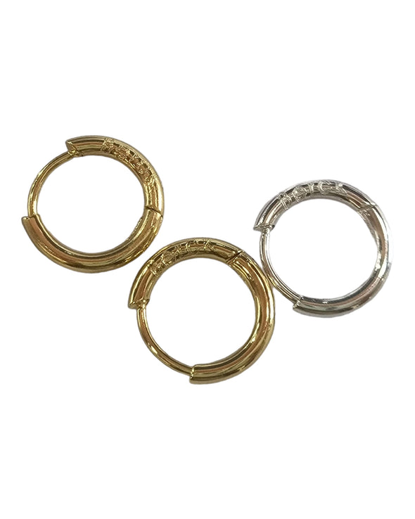 Huggie Hoop Earrings 12mm 14K Gold PVD Plated or 925 Sterling Silver PVD Plated