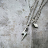 Polished Lightning Bolt Necklace 18" Cable Chain