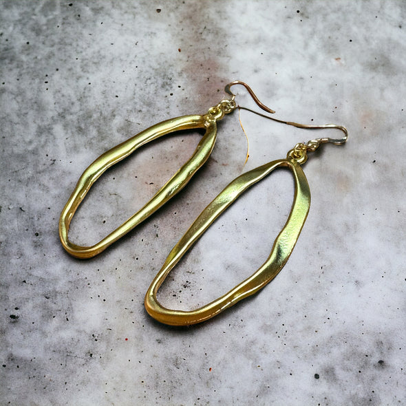 Large Abstract Oval Drop Earrings