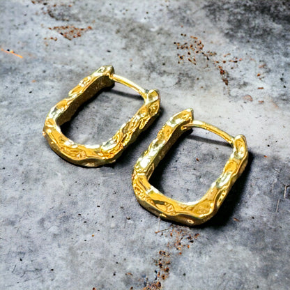 Organic Vine Huggie Earrings
