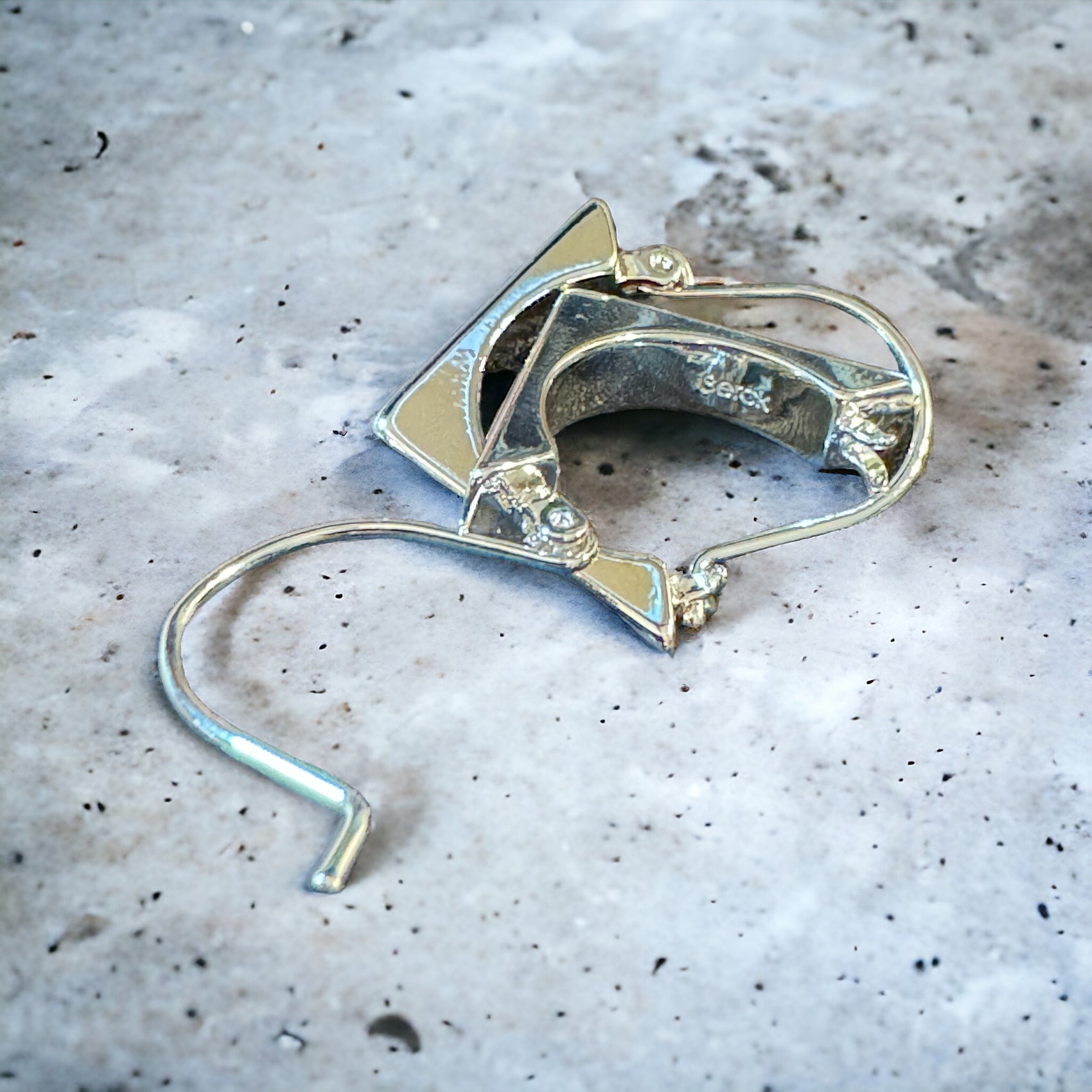 Spearhead Drop Hoop Earrings