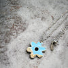 Polished Flower Necklace 18" Cable Chain