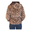 Women's Sherpa Fleece Leopard Print Hooded Zip Up Jacket