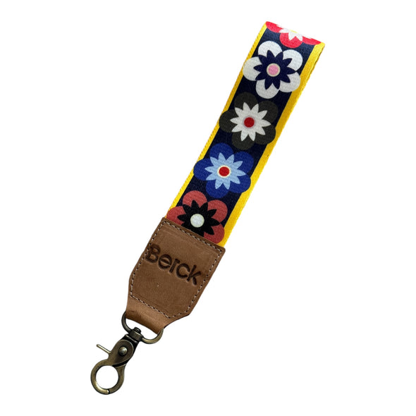 Flower Power Wristlet Strap Leather w/Cell Tether Adapter