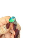 One of a Kind Aurora Triplet Opal Sterling Silver Adjustable Floral Ring