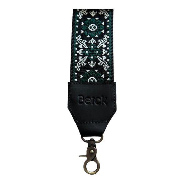 Embroidered Wristlet Strap Leather w/ Cell Tether Adapter