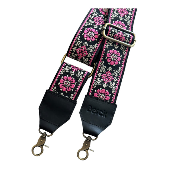 Embroidered Guitar Shoulder/Crossbody Strap Leather