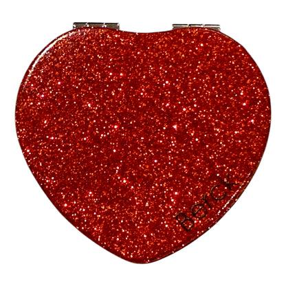 Compact Glitter Heart Mirror 😍