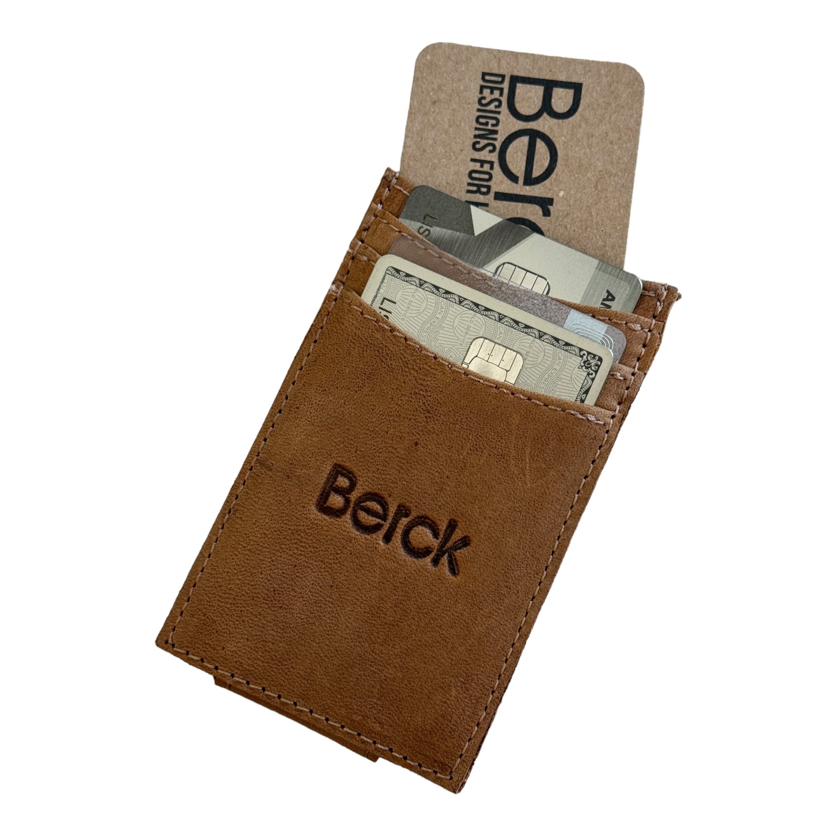 Money Clip Card Wallet Leather