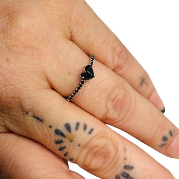 Moissanite Diamond GRA Certified Heart Ring Sterling Silver PREORDER