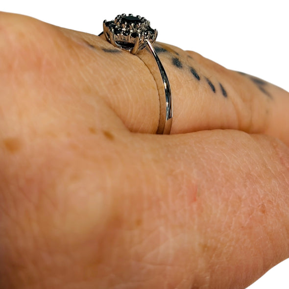 Moissanite Diamond GRA Certified Flower Ring Sterling Silver PREORDER