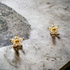 Flower Stud Zirconia Earrings 14K Gold Plated Sterling or 925 Sterling Silver