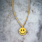 Happy Face Necklace Polished Stainless Steel