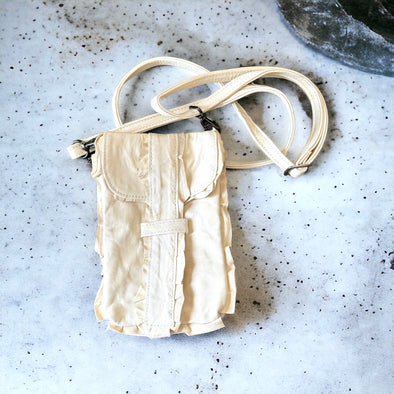 One-Of-A-Kind ORIGINAL LISA BERCK Simply Raw Small Crossbody - Leather Ivory