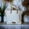 Washed Canvas & Leather Tote Crossbody