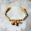 One-of-a-Kind Raw Brass and Vintage African Teak Beads With Leather Accents Cuff Bangle Bracelet