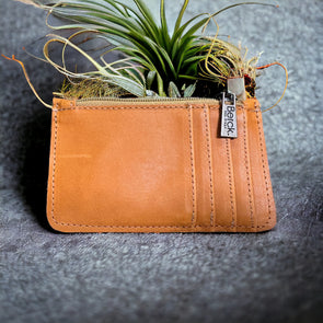 Zip Top Card Wallet Leather