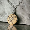 One-of-a-Kind Vintage African Natural Wood Disc Bead Necklace Sterling Silver