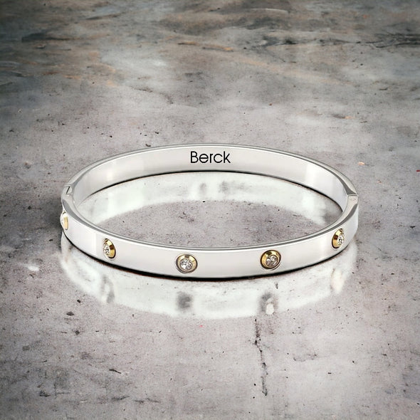 Bangle Bracelet with Zircons (Hinged)