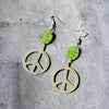One-of-a-Kind Picasso Czech Bead Peace Sign Earrings