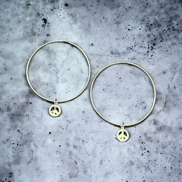 Dainty Peace Sign Infinity Earrings 925 Sterling/14k Gold Filled
