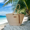 Natural Rope Tote Bag with Leather Tassel/Keychain