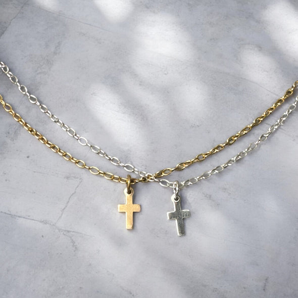 Dainty Cross Necklace 17"