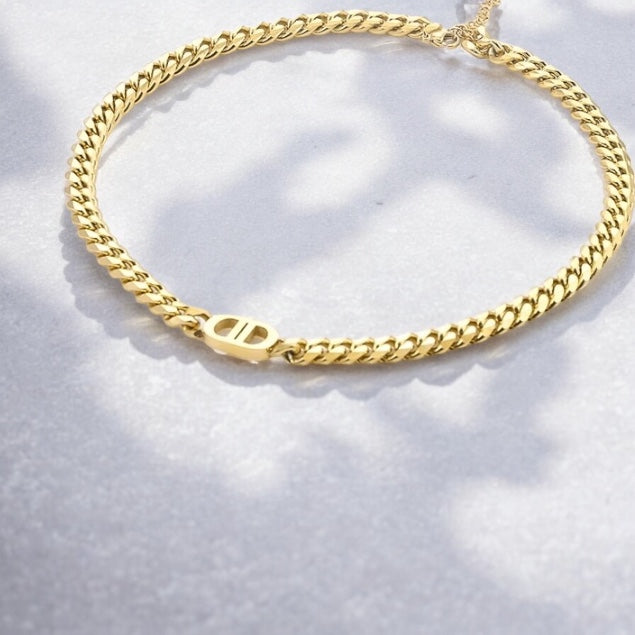 Modern Chunky Cuban Curb Necklace