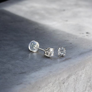 Moissanite Diamond Solitaire Earrings (1/2 Carat TW)