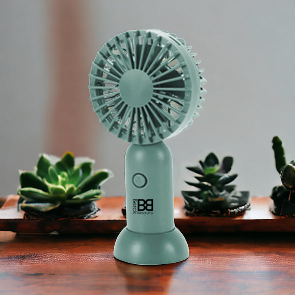 Berck Beauty Hand Held Vanity Fan with Stand